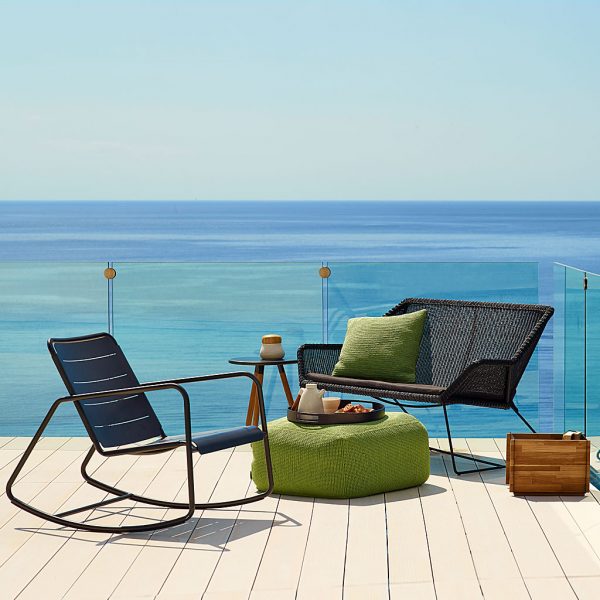 Breeze modern outdoor lounge furniture includes a contemporary garden sofa & garden relax chairs by Cane-line all-weather furniture company.