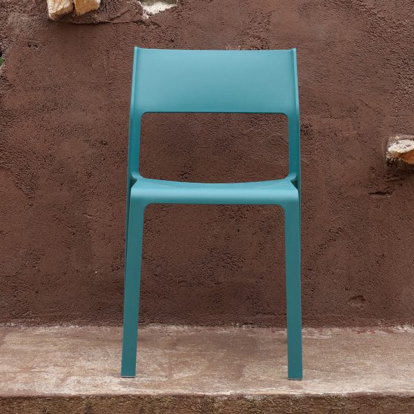 Teal-Colour TRILL Stacking Outdoor CONTRACT CHAIR Is A MODERN Garden Dining Chair In HIGH QUALITY Outdoor Furniture MATERIALS By NARDI Exterior HOSPITALITY FURNITURE