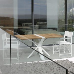 TRV 150F Traverse folding garden table is a versatile modern outdoor table in quality fold-down garden table materials by Royal Botania garden furniture