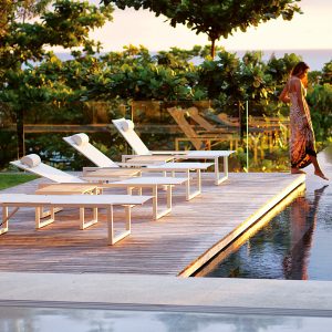 NNX195 modern design sun lounger is a minimalist sun bed & luxury adjustable sun lounger from the Royal Botania Ninix garden furniture range.