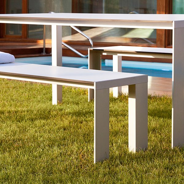 STUA Deneb Minimalist Tables and Benches - Luxury Modern Garden Table And Bench.