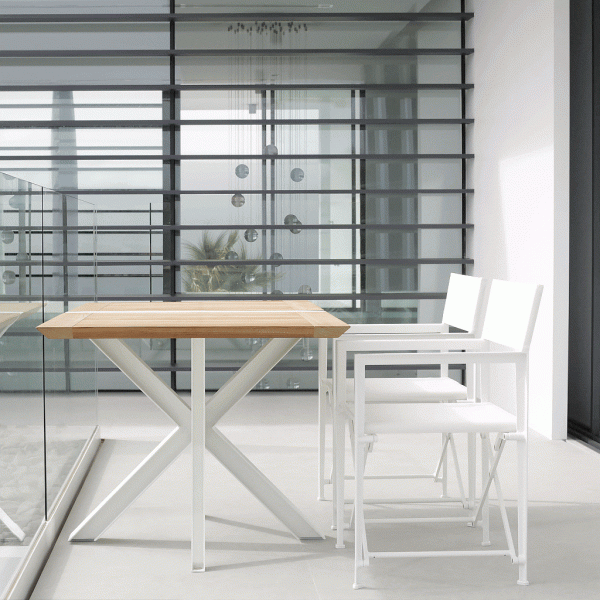 Traverse folding garden table is a versatile modern outdoor table in quality fold-down garden table materials by Royal Botania garden furniture