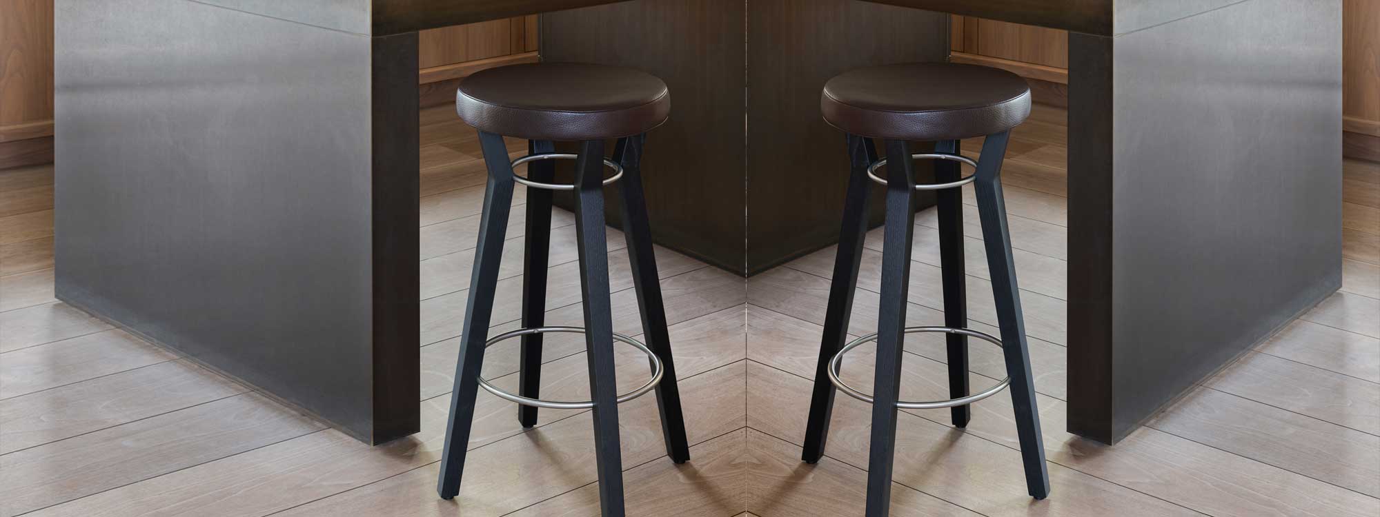 Eos modern barstool is a hardwood bar chair by Frederik Delbart in high quality hospitality furniture materials by WildSpirit luxury furniture