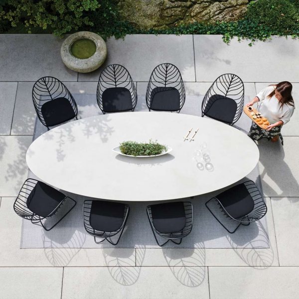 Folia Chairs & Oval Exes LUXURY GARDEN TABLE - MODERN Outdoor Dining Tables In HIGH QUALITY Garden Furniture MATERIALS By Royal Botania LUXURY Exterior FURNITURE