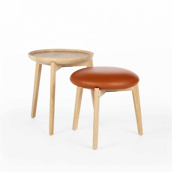 Natural Oak Macaron SIDE TABLE & SEAT - DESIGNER OCCASIONAL FURNITURE In LUXURY QUALITY Furniture Materials By WildSpirit MODERN FURNITURE - Belgium