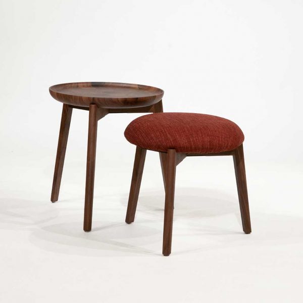American Walnut Macaron SIDE TABLE & SEAT - DESIGNER OCCASIONAL FURNITURE In LUXURY QUALITY Furniture Materials By WildSpirit MODERN FURNITURE - Belgium