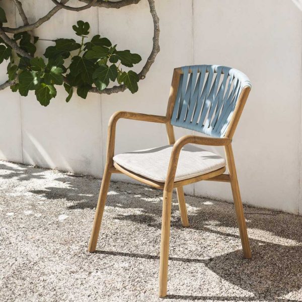 Piper Teak garden chair & modern garden dining chair by Rodolfo Dordoni in high quality outdoor furniture materials by Roda garden furniture