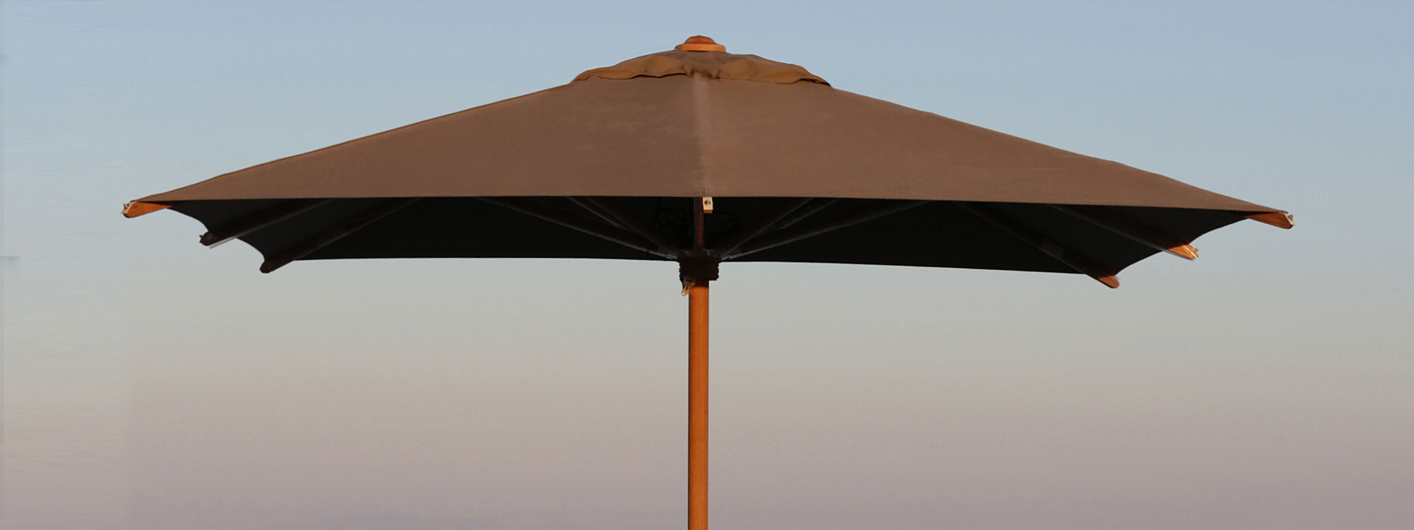 Shady classic Teak parasol is a parasol in high quality teak sun shade materials by Royal Botania garden furniture company