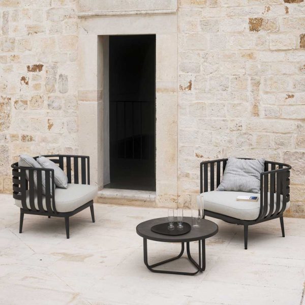 Thea exterior lounge furniture & modern aluminium garden furniture in all-weather furniture materials by Roda luxury quality outdoor furniture
