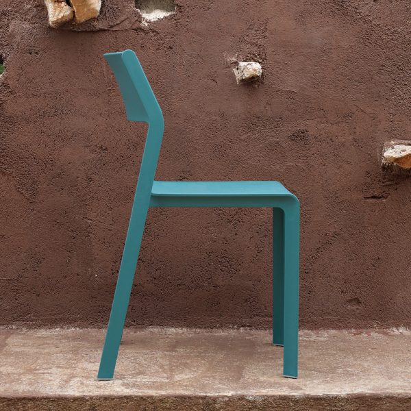 Teal TRILL Stacking Outdoor CONTRACT CHAIR Is A MODERN Garden Dining Chair In HIGH QUALITY Outdoor Furniture MATERIALS By NARDI Exterior HOSPITALITY FURNITURE